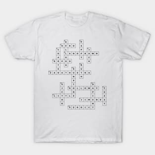 (1962LF) Crossword pattern with words from a famous 1962 science fiction book. T-Shirt